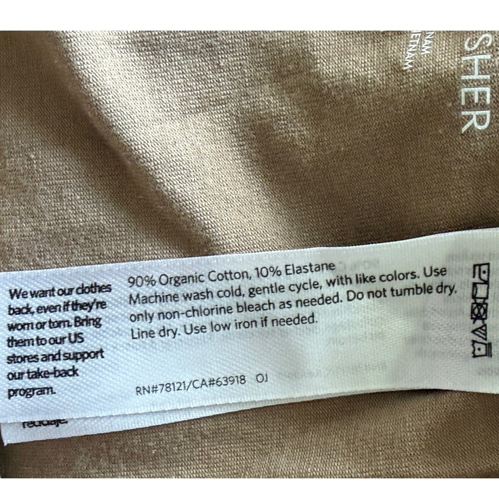 Eileen Fisher Pants Womens M Taupe Organic Cotton Stretch Barrel Ankle Pull on - Picture 3 of 3